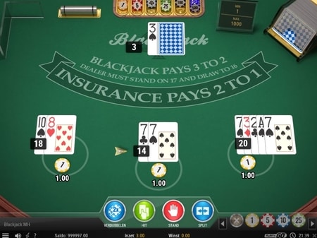 playing Multi-hand blackjack printscreen