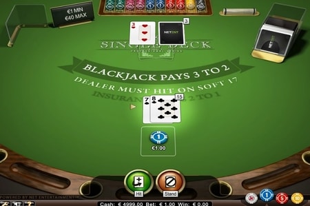 Single Deck Blackjack live