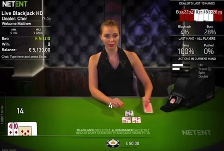 live common draw blackjack
